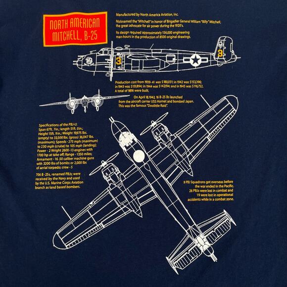 United States Marine Corps DEVIL DOG Aviation Mitchell B-25 Tshirt size Small - Picture 3 of 7